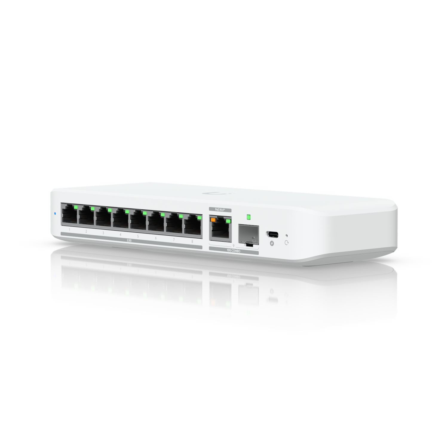 Ubiquiti Switch smart managed Layer2 9 Port • 8x 2,5 GbE • 1x 10 GbE PoE at In • Desktop • Lüfterlos • UniFi • USW-Flex-2.5G-8 - Image 1