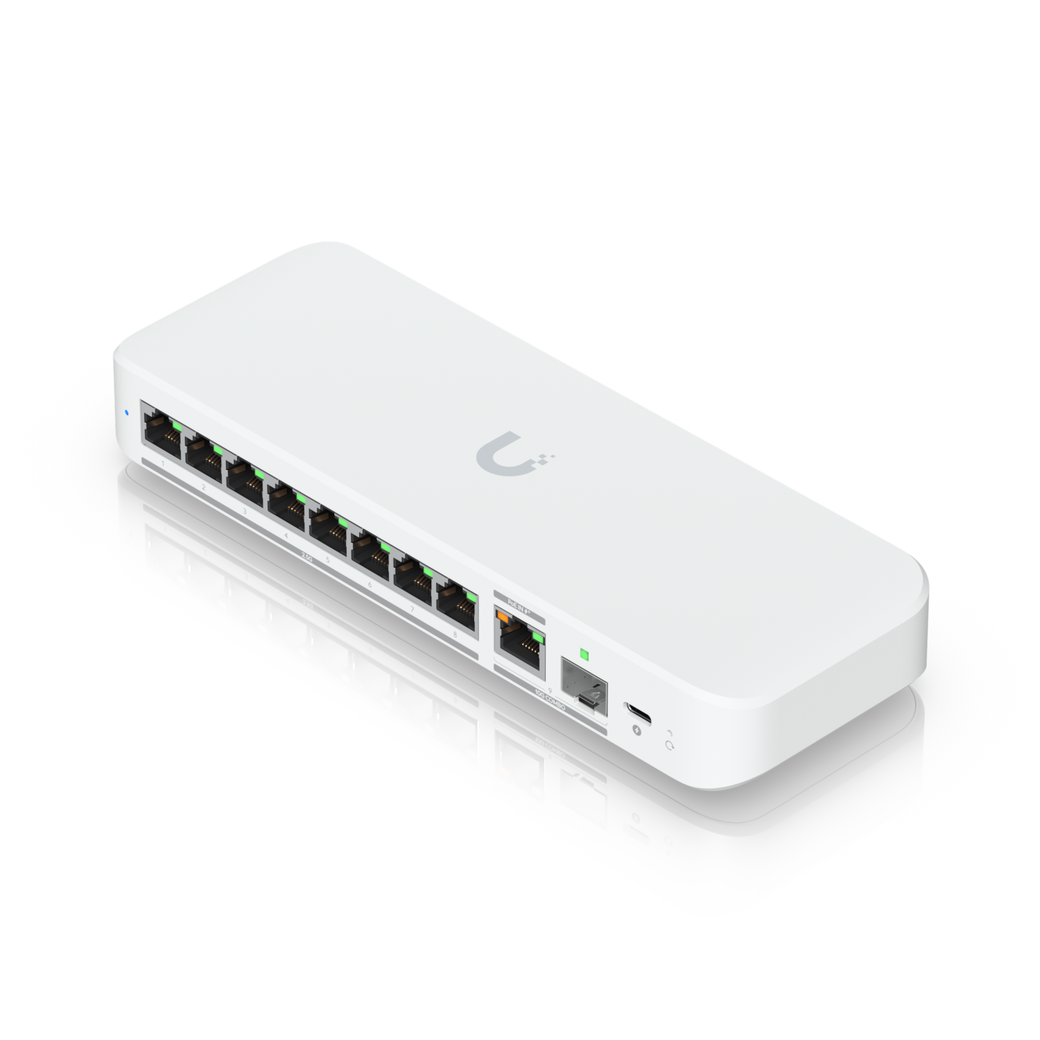 Ubiquiti Switch smart managed Layer2 9 Port • 8x 2,5 GbE • 1x 10 GbE PoE at In • Desktop • Lüfterlos • UniFi • USW-Flex-2.5G-8 - Image 4